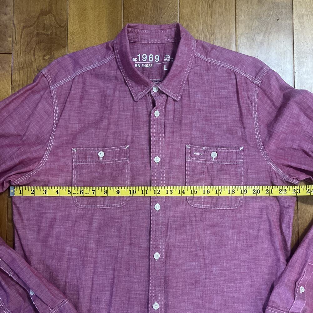 Gap 1969 Button Up Shirt Size L Red Casual Classic Outdoor Gorpcore Pockets - Picture 4 of 10